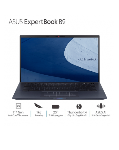 Laptop Asus ExpertBook B9 B9400CEA-KC0558T (i5 1135G7/8GB RAM/512GB SSD/14 FHD/Win10/Black)