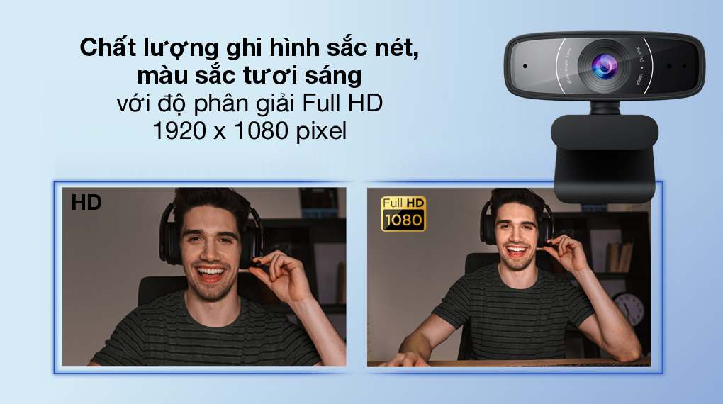 Webcam ghi hình rõ nét 1080p Asus C3 Black