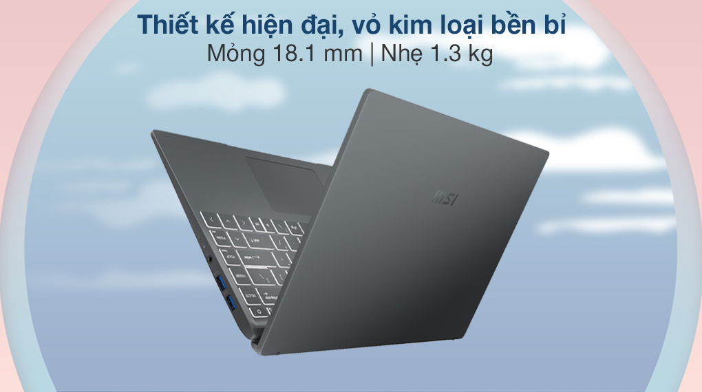 Laptop MSI Modern14 B5M-Thiết kế
